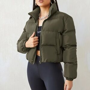 High Neck Winter Puffer Coat